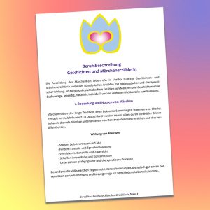 Berufsbeschreibung Märchenerzähler, Geschichtenerzählerin